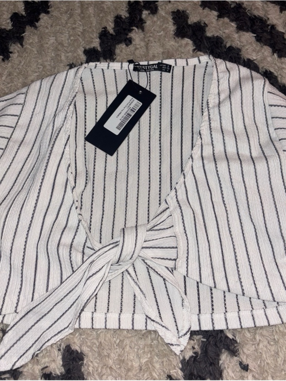NWT Nasty Gal striped tie crop